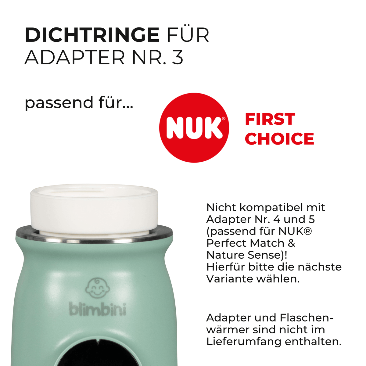 Dichtringe für Adapter Nr. 3 (passend für NUK® First Choice | 3er-Pack)
