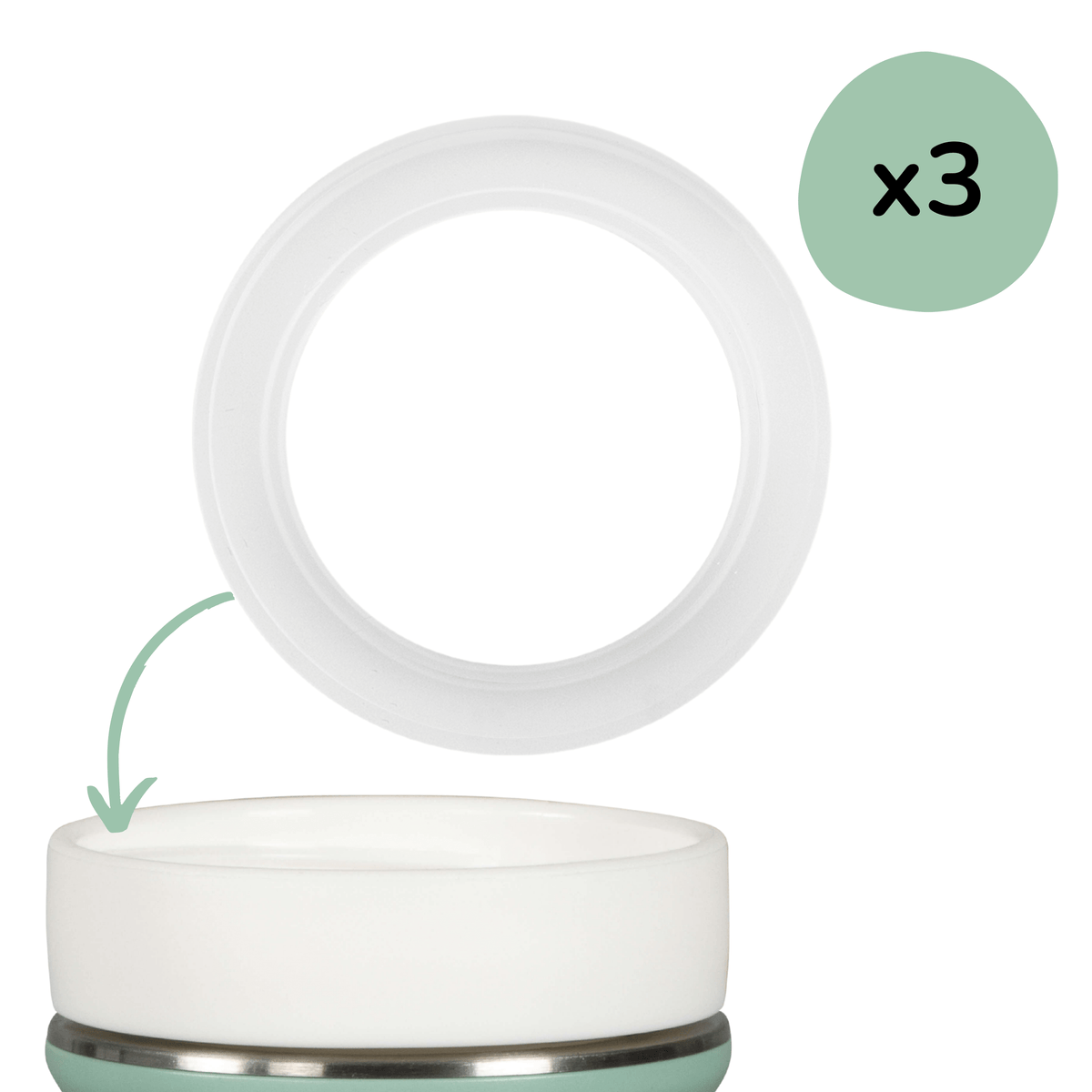 Dichtringe für Adapter Nr. 4 (passend für NUK® Nature Sense & Perfect Match | 3er-Pack)