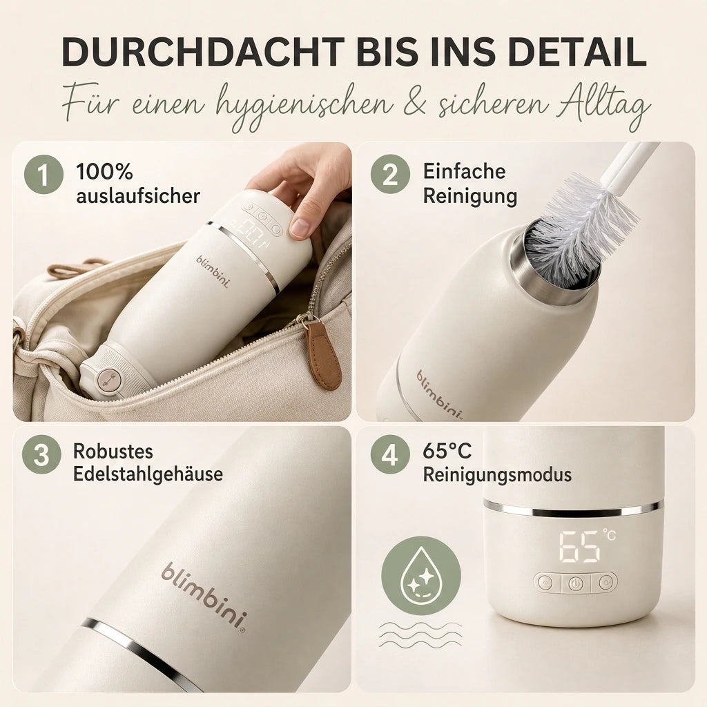blimbini® Pro Max - Baby Flaschenwärmer für unterwegs