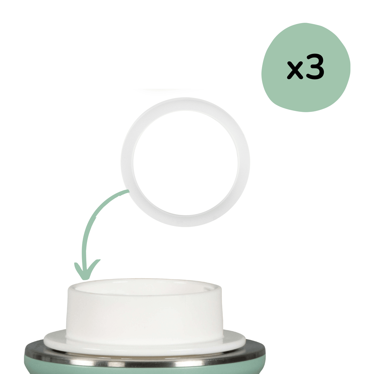 Dichtringe für Adapter Nr. 2 (passend für Medela® & BIBS® | 3er-Pack)