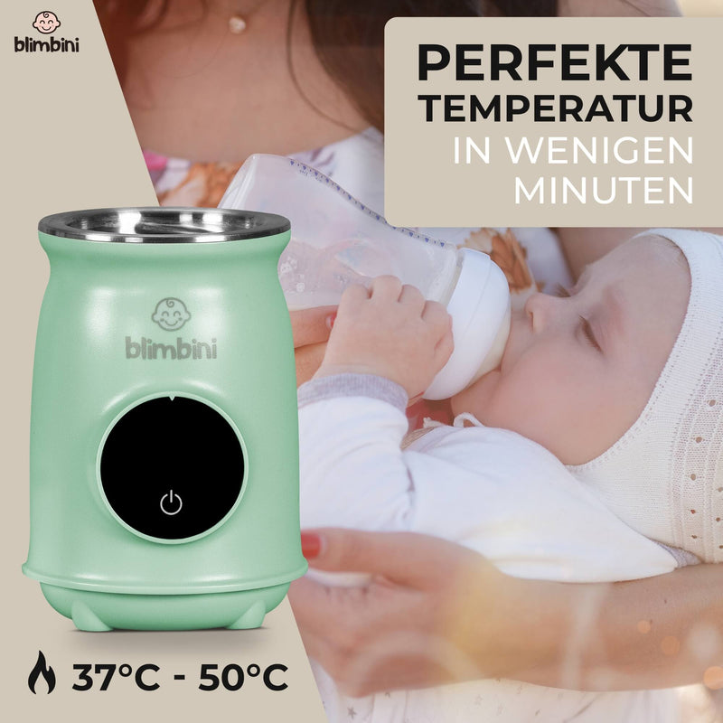 Der kabellose blimbini Pro Flaschenwärmer ist über USB aufladbar und ideal für unterwegs, um Babyflaschen schnell und bequem zu erwärmen. Der Fläschchenwärmer bringt die Babymilch in wenigen Minuten die perfekte Trinktemperatur.